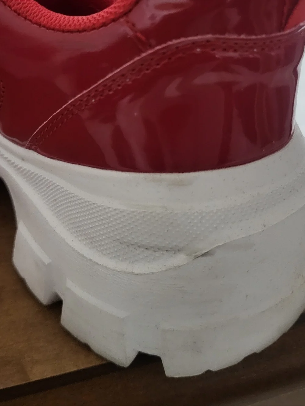 LUCKY STEP Women Chunky Platform Sneakers - Red (Size 8.5)